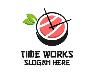 Time - Sushi Time Clock logo design