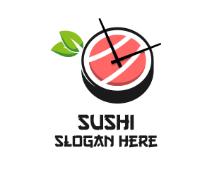 Sushi Time Clock  logo design