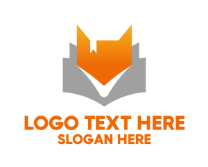Leaning Center - Fox Head Bookmark logo design