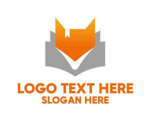 Reading - Fox Head Bookmark logo design