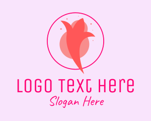 Flower - Pink Bud Tulip logo design