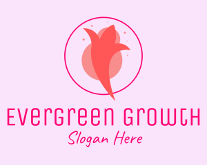 Growing - Pink Bud Tulip logo design