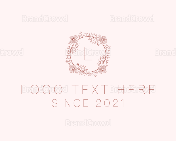 Spring Flower Wreath Logo