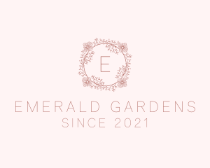 Spring Flower Wreath logo design