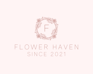 Spring Flower Wreath logo design