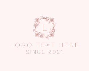 Spring Flower Wreath Logo