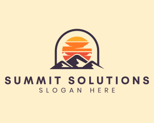 Mountain Cloud Sunset Summit logo design