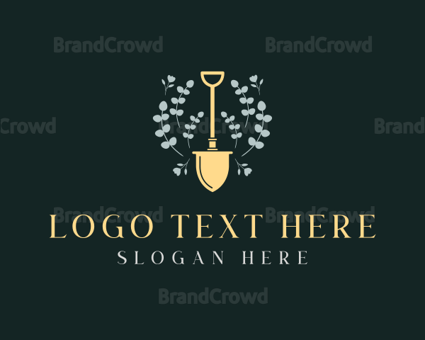 Leaf Plant Shovel Logo