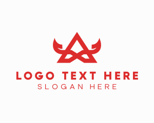 Red Horns Letter A  Logo