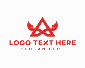 Satan - Devil Horns Letter A logo design