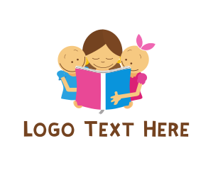 Children - Children Book Reading logo design