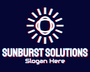 Sunburst - Glitchy Sunburst Tech logo design