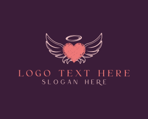 Heart - Heart Wings Halo logo design