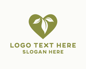 Health - Organic Leaf Heart logo design