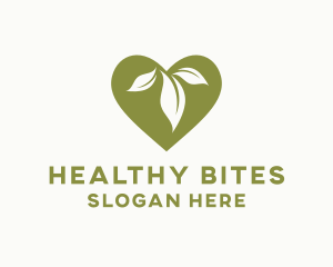 Organic Leaf Heart logo design
