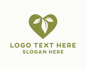 Vegan - Organic Leaf Heart logo design