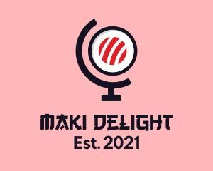 Maki - Japanese Sushi Globe logo design