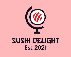 Japanese Sushi Globe logo design