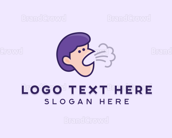 Coughing Human Face Logo