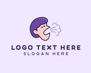 Live Transmission - Coughing Human Face logo design