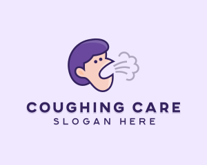 Coughing - Coughing Human Face logo design