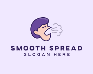 Coughing Human Face logo design