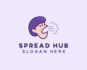 Spread - Coughing Human Face logo design