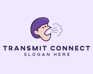 Transmit - Coughing Human Face logo design