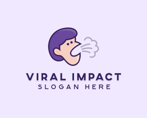 Infection - Coughing Human Face logo design