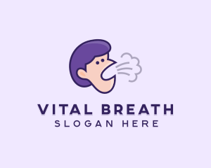 Breathing - Coughing Human Face logo design