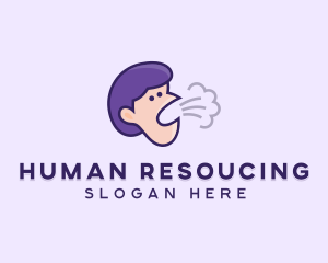 Coughing Human Face logo design