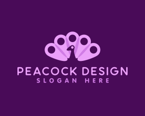 Peacock - Peacock Location Navigation logo design