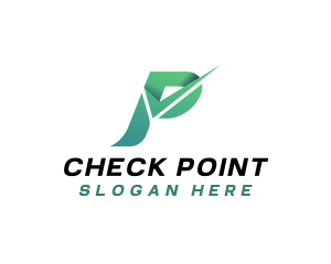 Check - Approve Check Letter P logo design