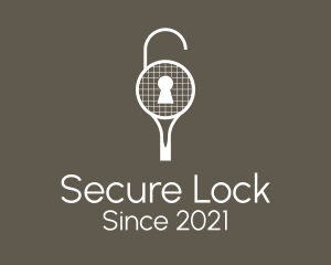 Lock - Tennis Racket Lock logo design