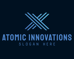 Blue Tech Letter X  logo design