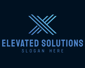 Blue Tech Letter X  logo design