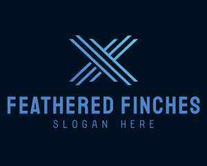 Blue Tech Letter X  logo design