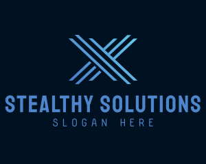 Blue Tech Letter X  logo design