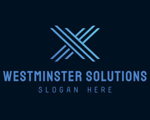 Blue Tech Letter X  logo design