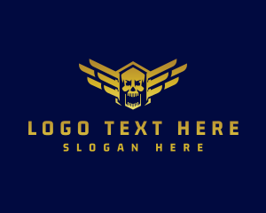 Skull Wing Aviation logo design