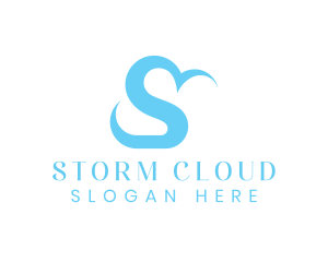 Blue Cloud Letter S logo design