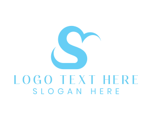 Cloud - Blue Cloud Letter S logo design