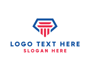 Blue And Red - Jewel Law Firm Pillar logo design