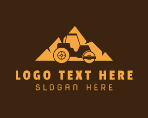 Road Repair - Road Roller Construction logo design