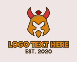 Devil - Evil Barbarian Helmet logo design