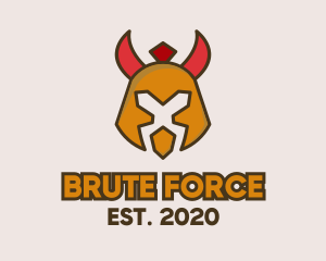 Brute - Evil Barbarian Helmet logo design