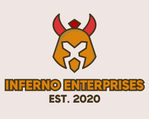 Evil Barbarian Helmet logo design