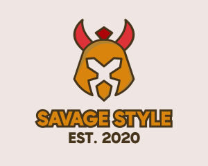 Evil Barbarian Helmet logo design