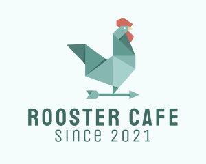 Rooster - Weather Vane Rooster Origami logo design