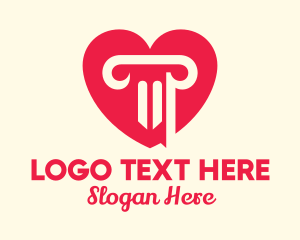 Ionic - Pink Pillar Heart logo design